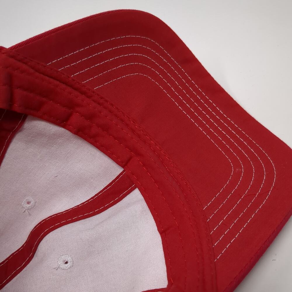 Unbranded Strapback Baseball Hat Red Solid One Si… - image 8